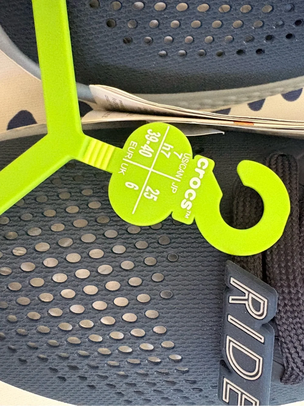 CROCS Navy and Neon Green LiteRide Clog